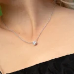 Сребърно колие S925 с мойсанит Ambra