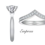 Комплект пръстени с мойсанит Empress, включващ основен пръстен с камък и допълнителен пръстен с камъни.