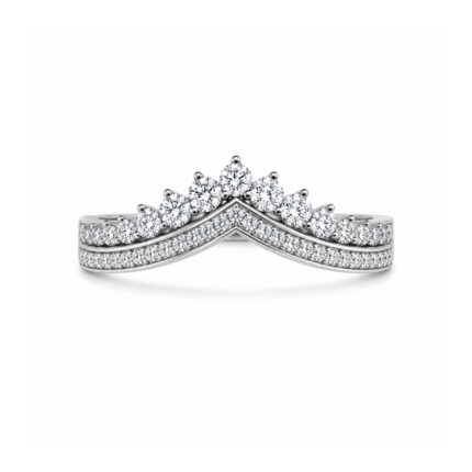 Сребърен пръстен с мойсанит Crown