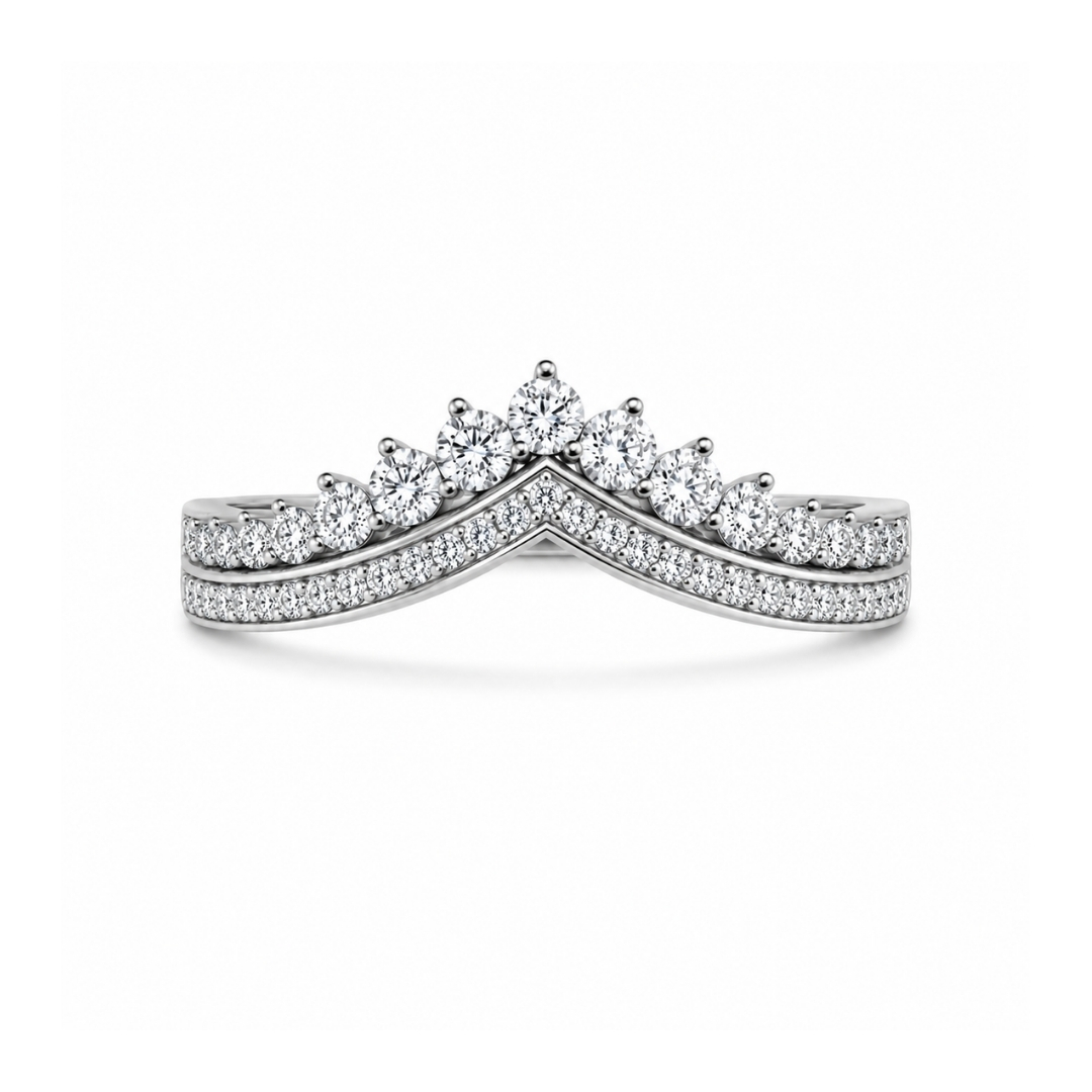 CROWN Сребърен пръстен с мойсанит Crown - Image 1